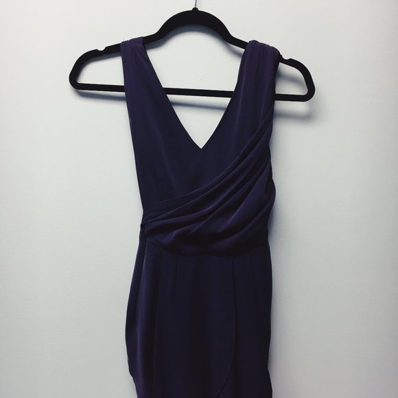 Alice and Olivia Deep Purple Sleeveless Mini Dress - Picture 3 of 8